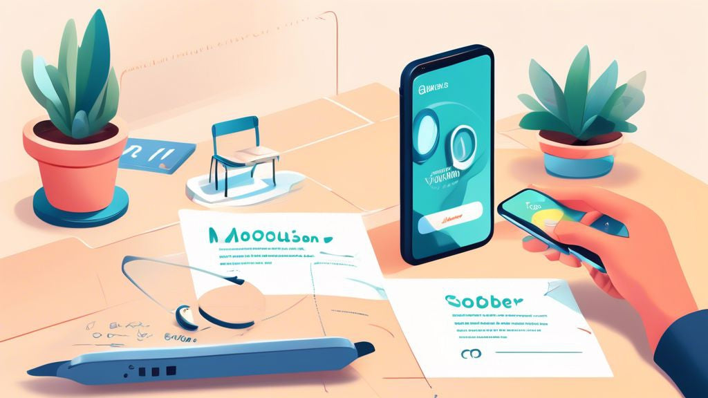 An illustrated guidebook open on a desk showing a step-by-step process for finding MoissaniteCo's customer service phone number, with a magnifying glass and a smartphone displaying their website on the side.