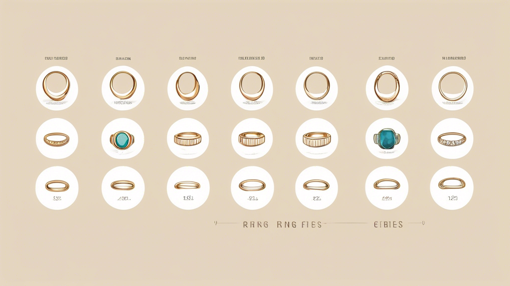 An elegantly designed infographic showing the average ring sizes for men and women with a side-by-side comparison and tips on how to measure for the perfect fit, all set against a gentle, neutral background.