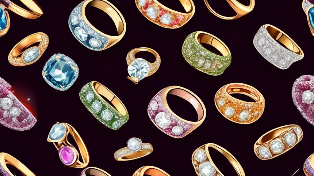 Dazzling array of diamond wedding rings for women elegantly displayed on a luxurious velvet cushion with a light shimmering on the gems to highlight their brilliance and various cuts, styles, and settings, capturing a romantic and sophisticated ambiance.
