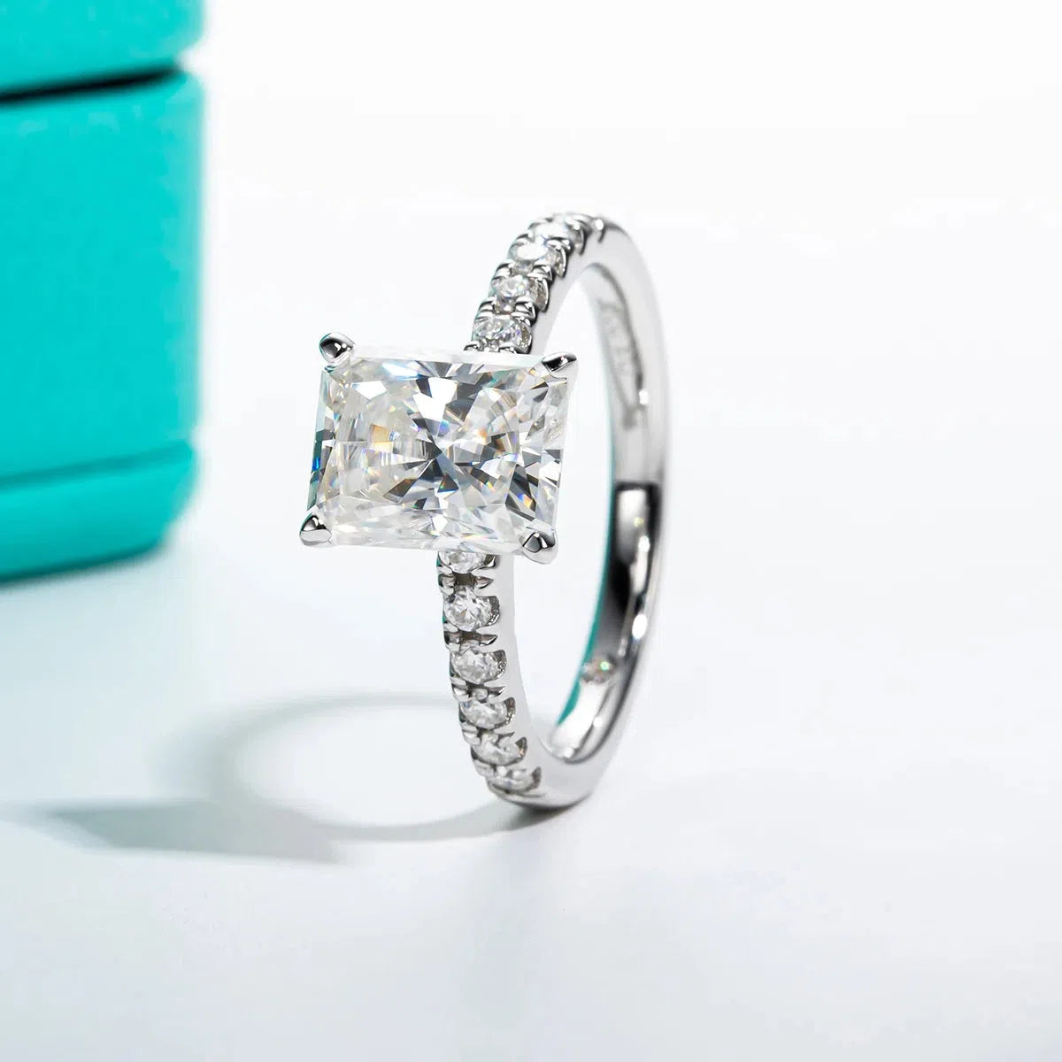 The Marbella Radiant Cut Moissanite Ring