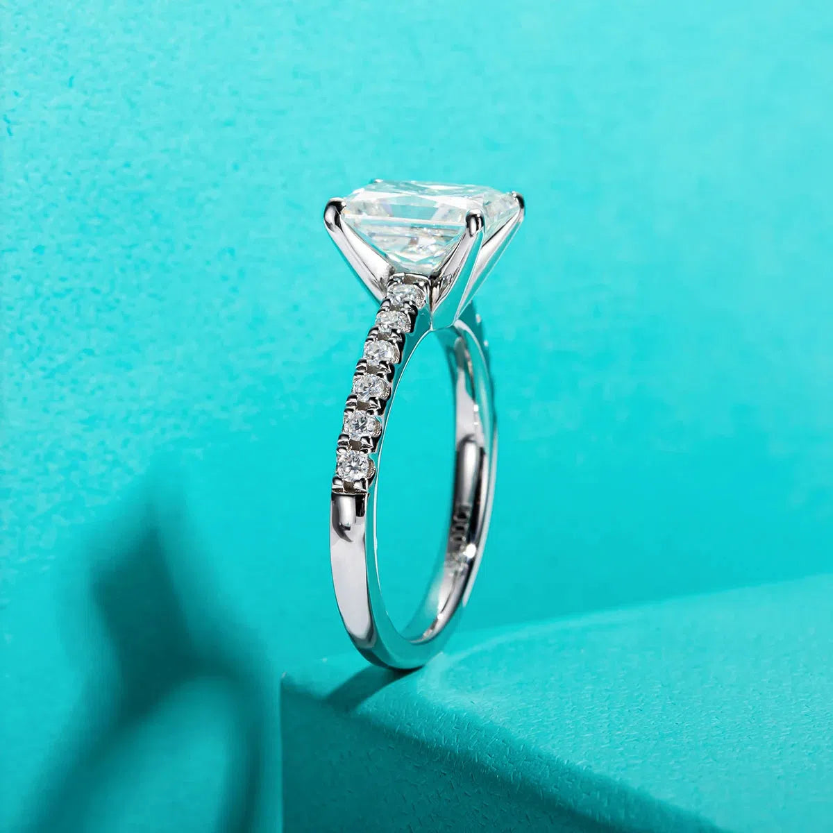 The Marbella Radiant Cut Moissanite Ring